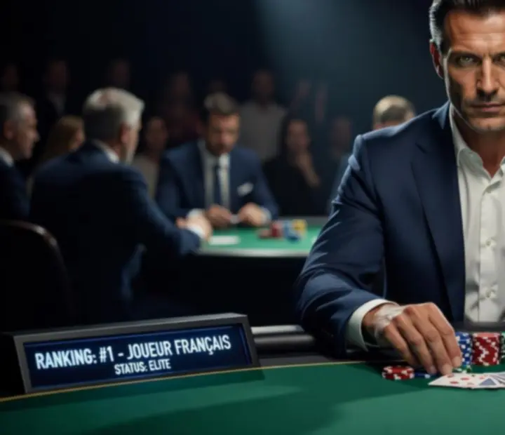 Portrait d'un joueur de poker se préparant pour une finale live
